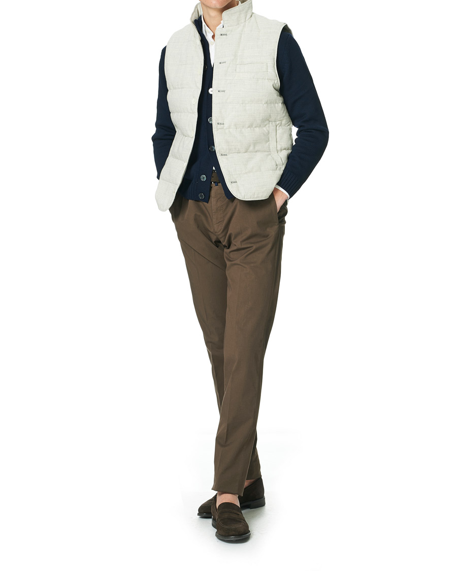 Herren | Jacken | Stenströms | Quilted Cotton Linen Vest Grey