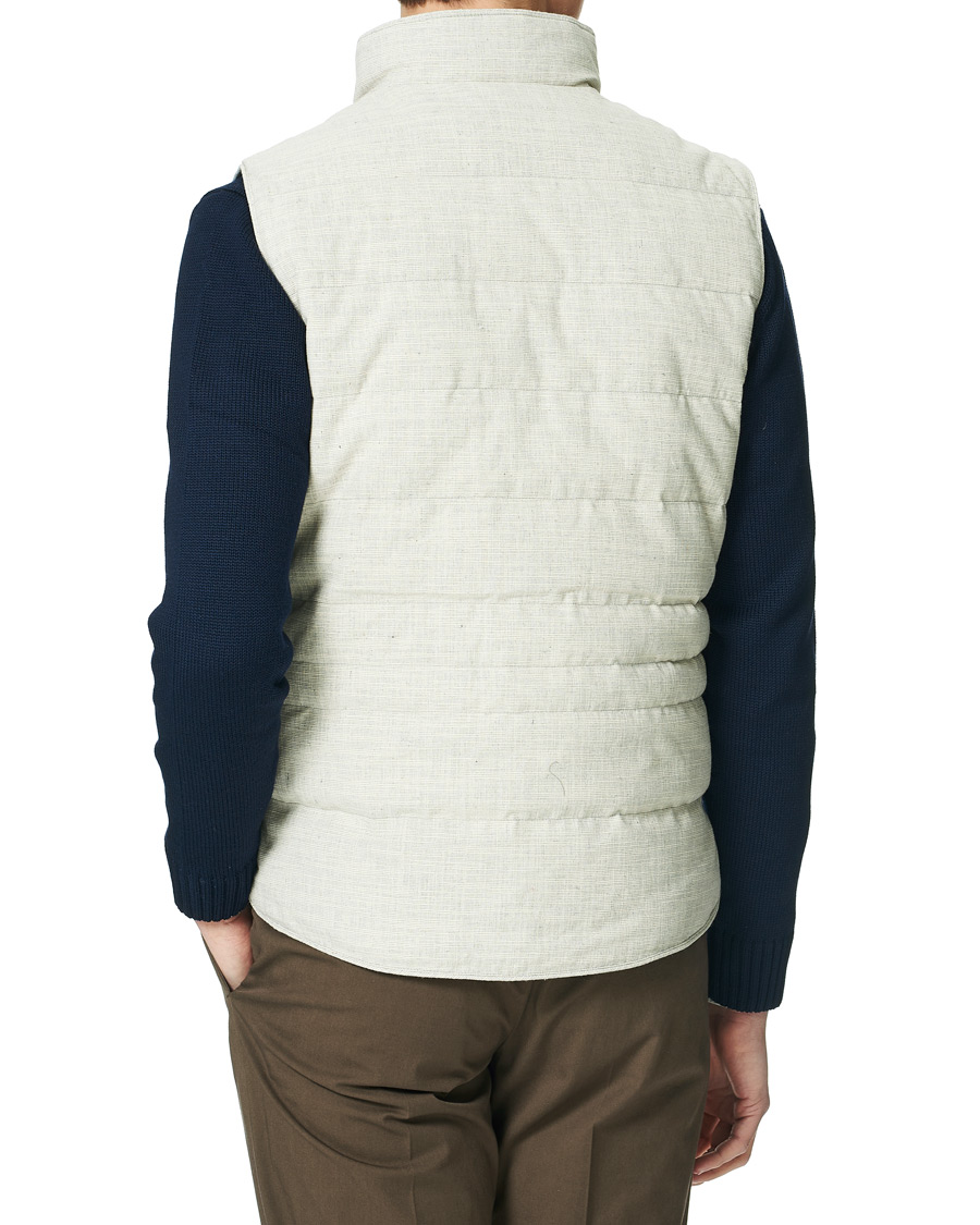 Herren | Jacken | Stenströms | Quilted Cotton Linen Vest Grey