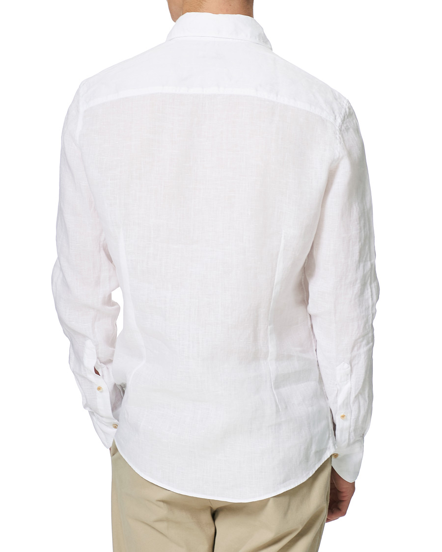 Herren | Hemden | Stenströms | Slimline Cut Away Linen Shirt White