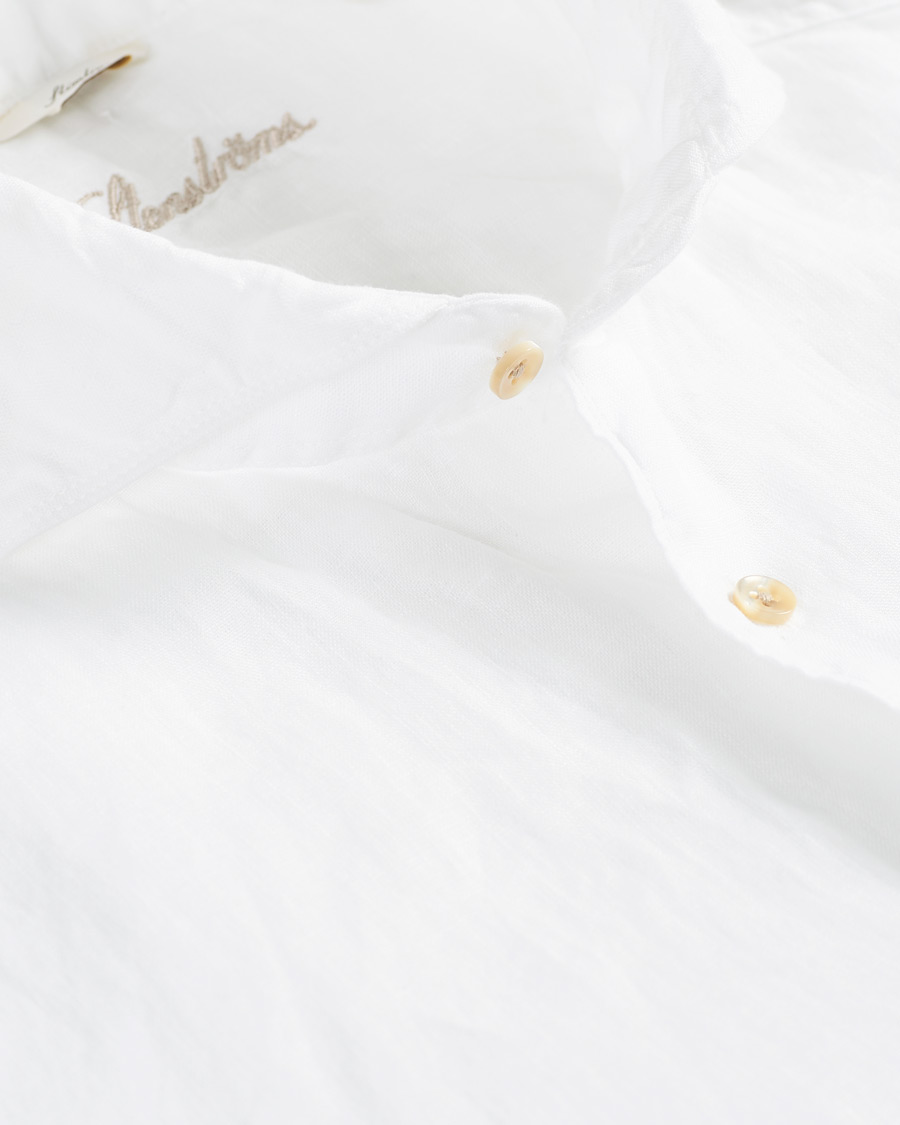 Herren | Hemden | Stenströms | Slimline Cut Away Linen Shirt White