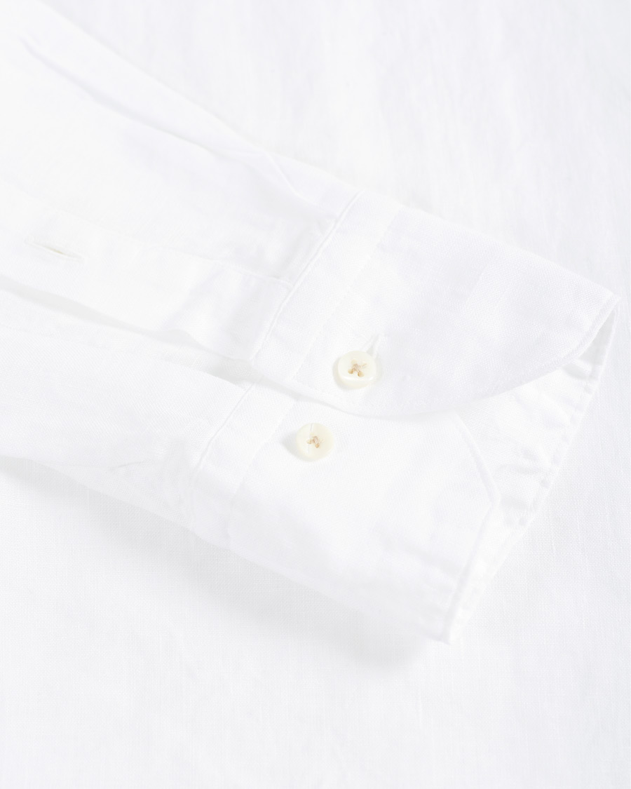 Herren | Hemden | Stenströms | Slimline Button Down Linen Shirt White