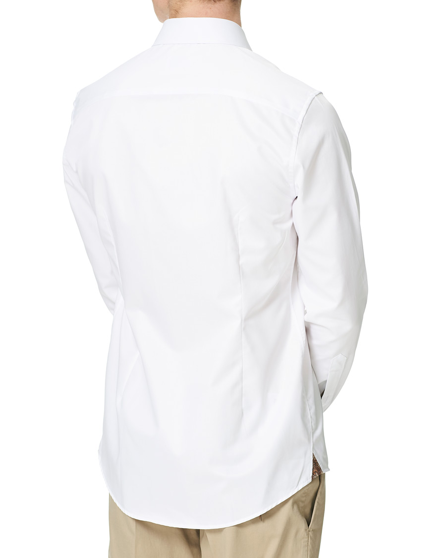 Herren | Hemden | Stenströms | Slimline Paisley Contrast Shirt White
