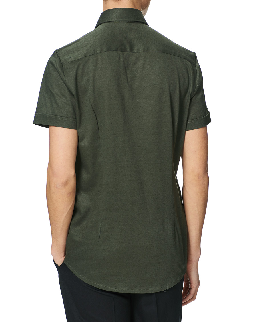 Herren | Hemden | Stenströms | Cotton/Linen Short Sleeve Shirt Green