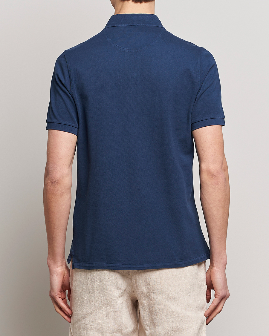 Herren | Poloshirts | Stenströms | Pigment Dyed Cotton Polo Shirt Navy