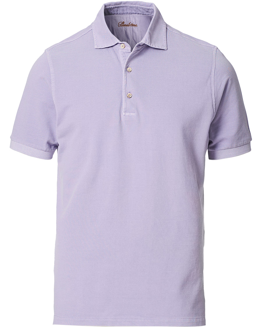 Herren | Poloshirts | Stenströms | Pigment Dyed Cotton Polo Shirt Purple