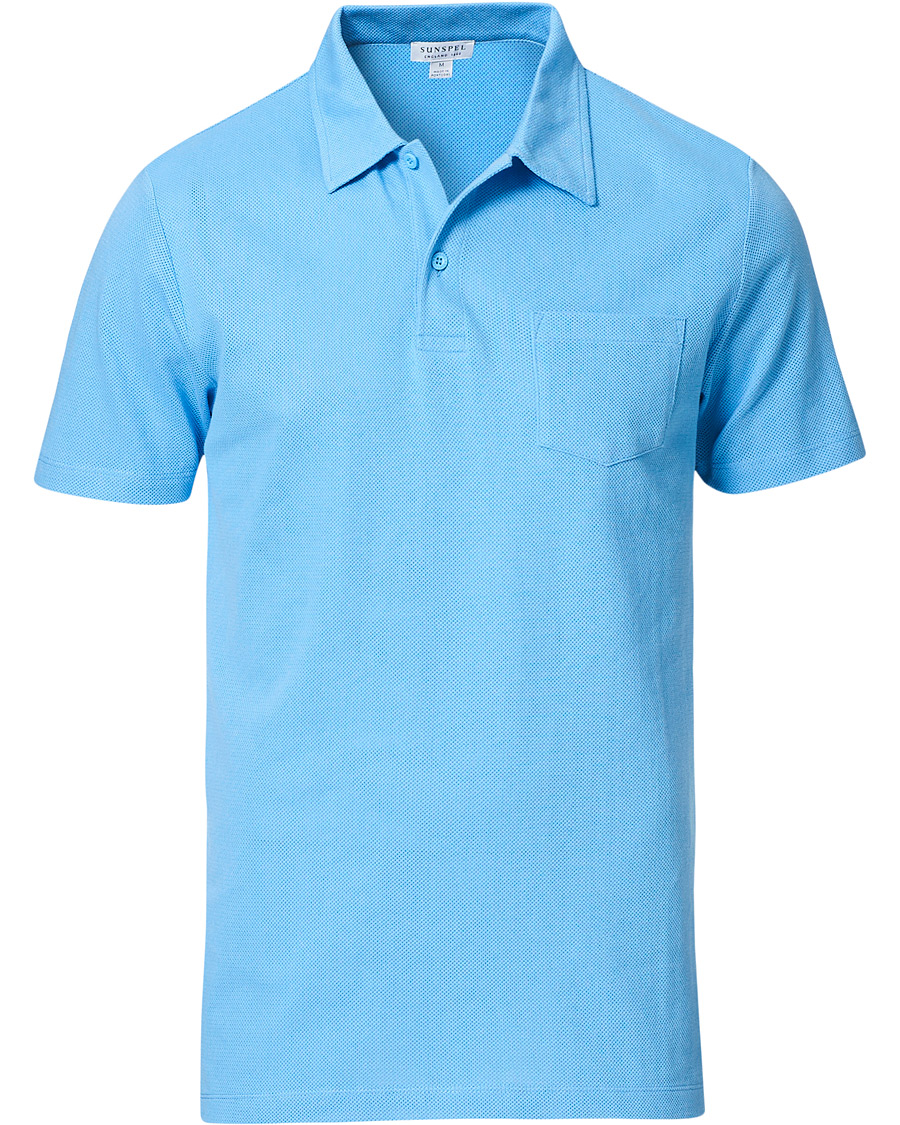Herren | Poloshirts | Sunspel | Riviera Polo Shirt Mid Blue