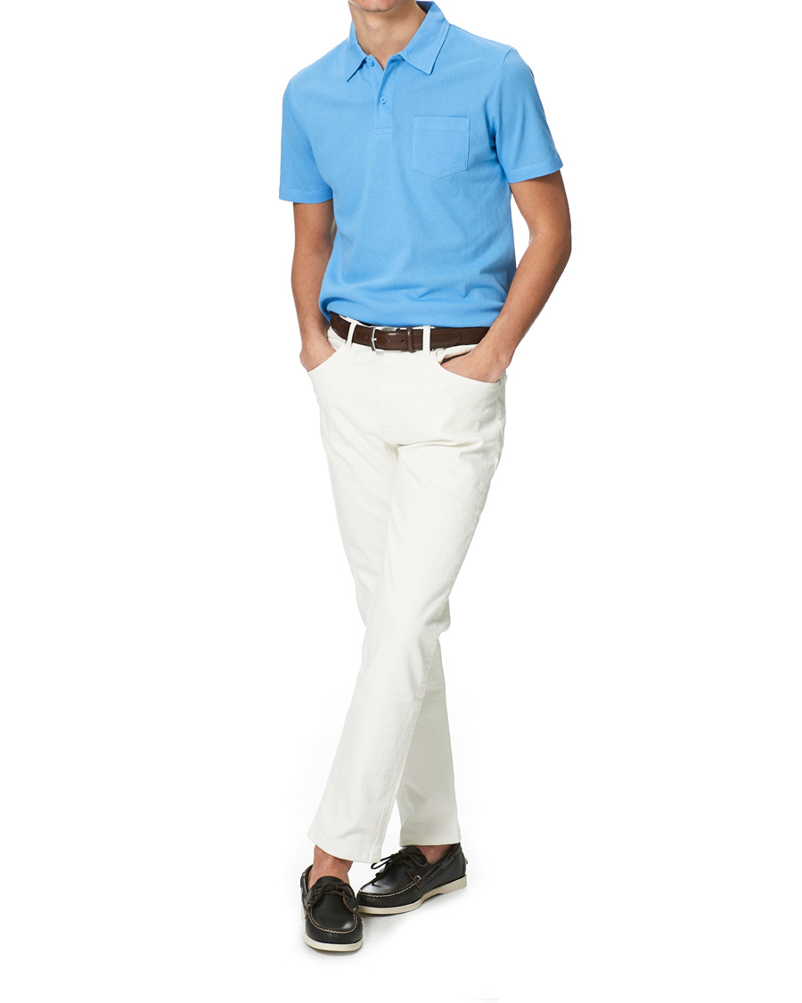 Herren | Poloshirts | Sunspel | Riviera Polo Shirt Mid Blue