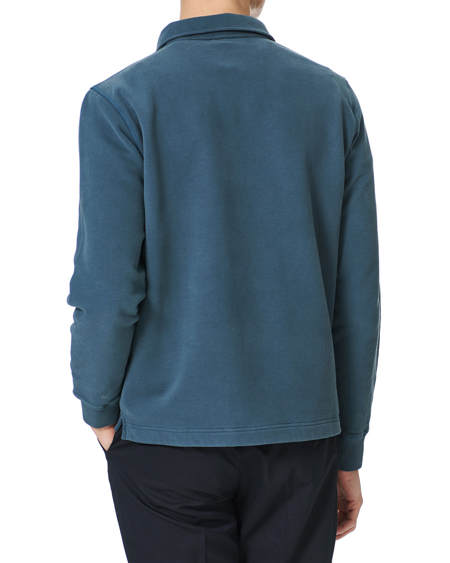 Herren | Pullover | Sunspel | Zip Polo Sweatshirt Dark Petrol