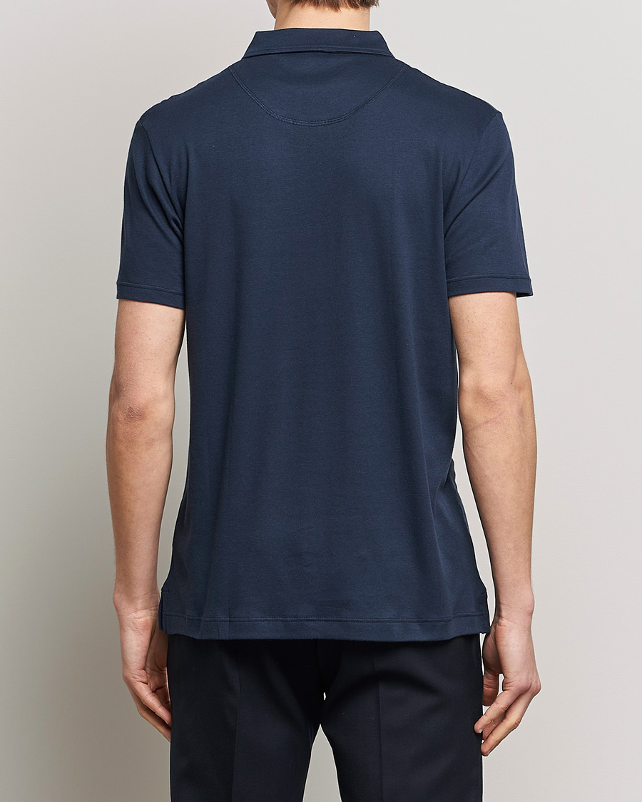 Herren | Poloshirts | Sunspel | Sea Island Jersey Riviera Polo Navy