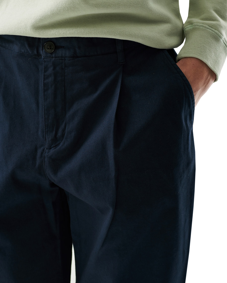 Herren | Hosen | Sunspel | Cotton Relaxed Fit Trousers Navy