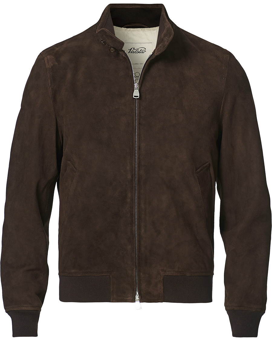 Herren | Jacken | Valstar | Suede Zip Blouson Dark Brown
