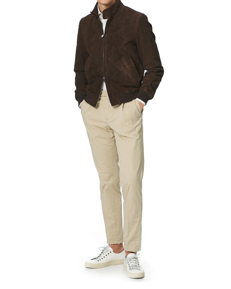 Herren | Jacken | Valstar | Suede Zip Blouson Dark Brown