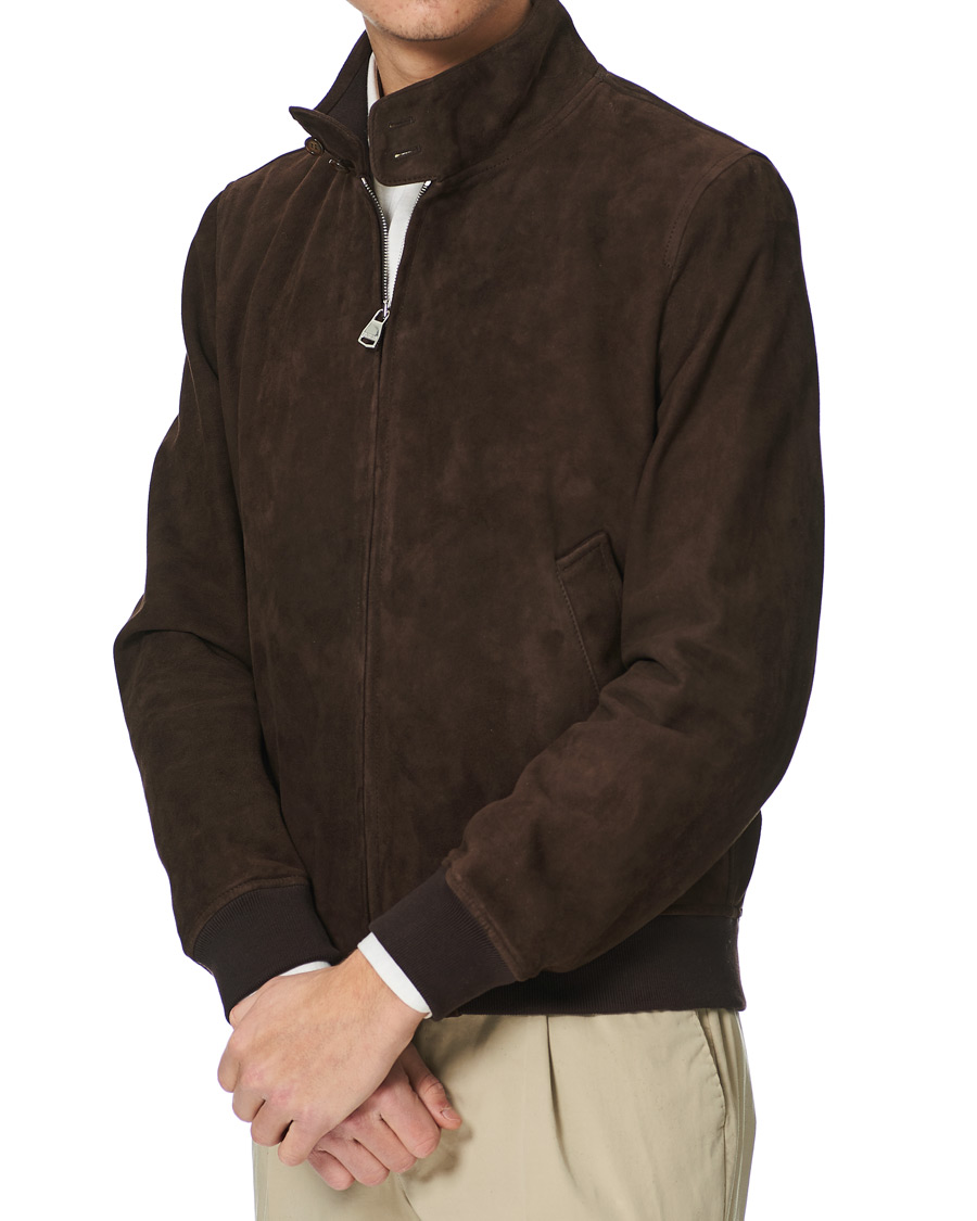 Herren | Jacken | Valstar | Suede Zip Blouson Dark Brown