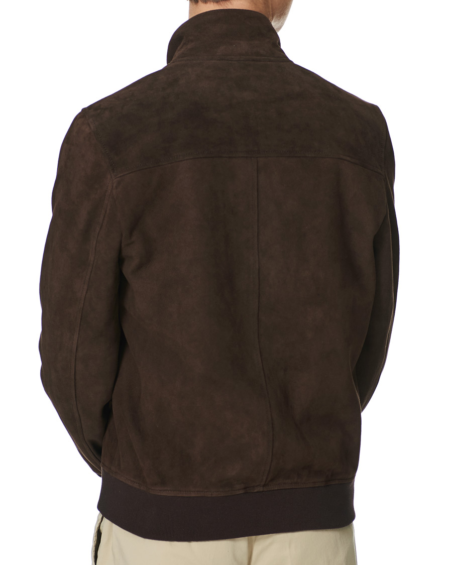 Herren | Jacken | Valstar | Suede Zip Blouson Dark Brown
