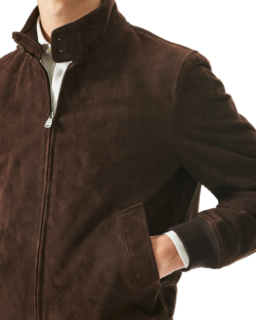 Herren | Jacken | Valstar | Suede Zip Blouson Dark Brown