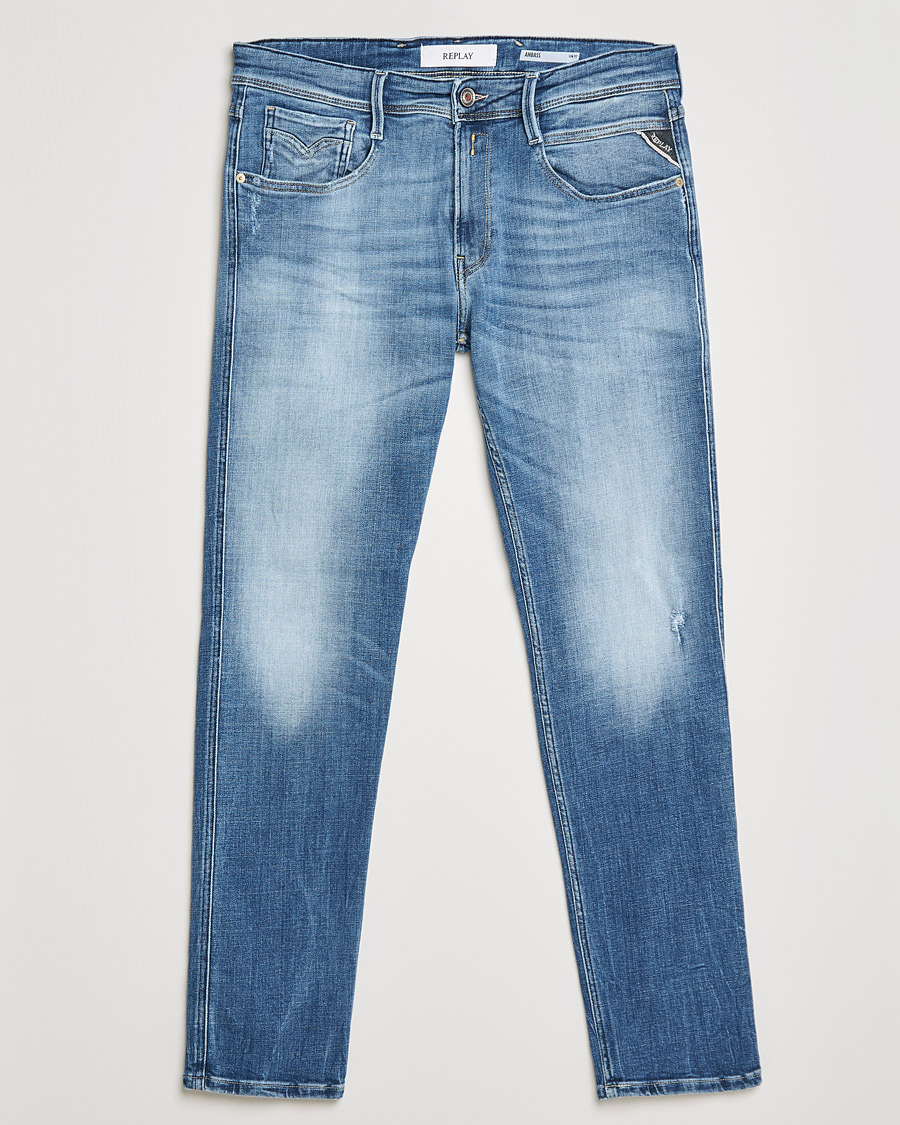 Herren | Jeans | Replay | Anbass Power Stretch Five Year Eco Wash Jeans Deep Blue