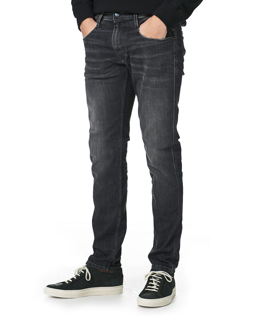 Herren | Jeans | Replay | Anbass Super Stretch Clouds Jeans Washed Black