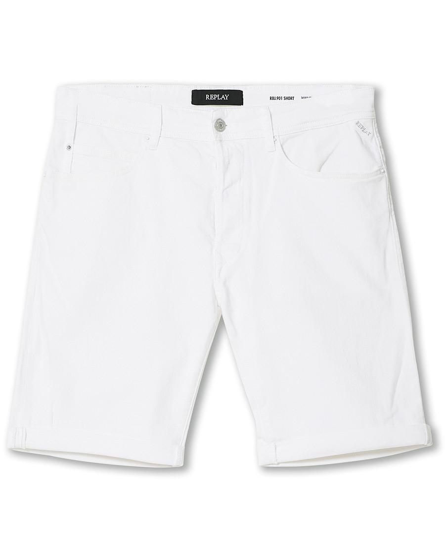 Herren | Shorts | Replay | RBJ901 Super Stretch Jeans Shorts White