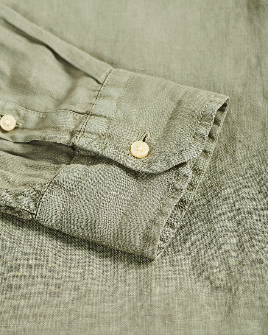 Herren | Hemden | Replay | Pocket Linen Shirt Sage Green