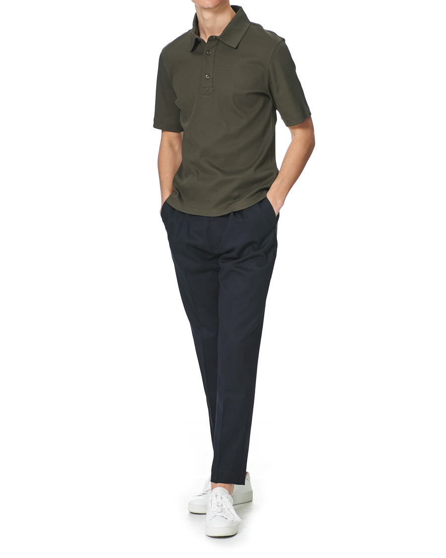 Herren | Poloshirts | Filippa K | Rib Polo Tee Fadded Moss Green