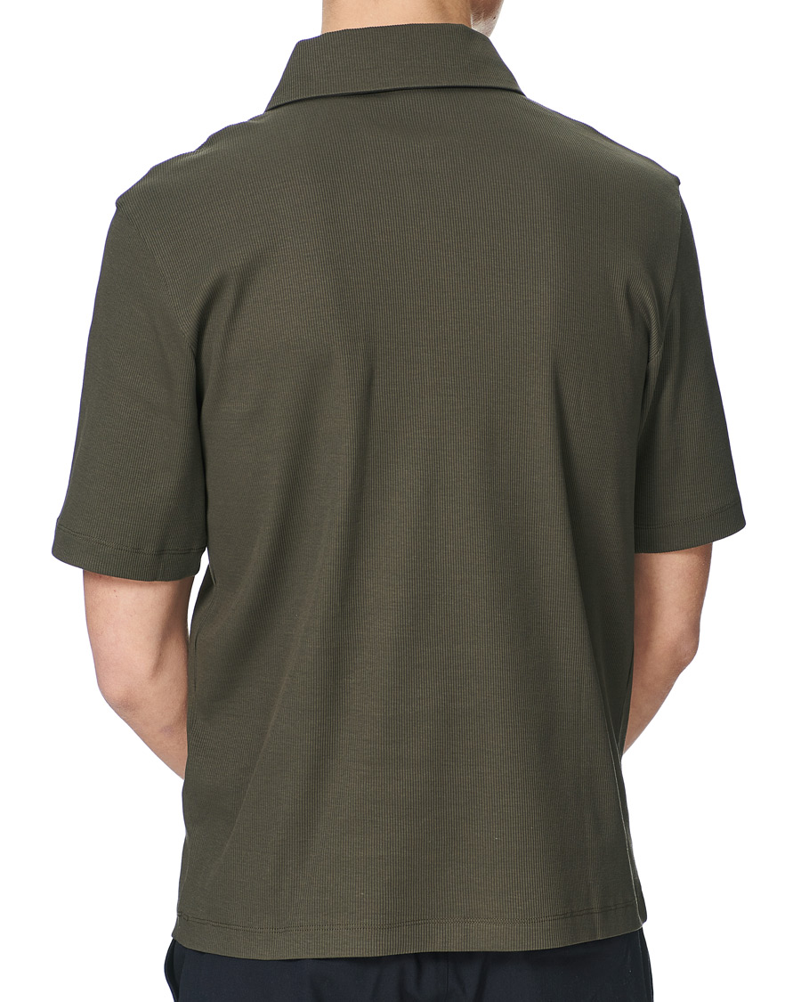 Herren | Poloshirts | Filippa K | Rib Polo Tee Fadded Moss Green