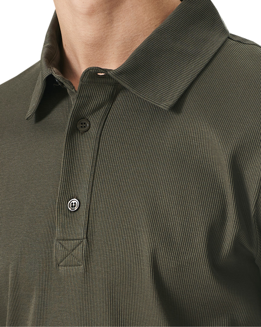 Herren | Poloshirts | Filippa K | Rib Polo Tee Fadded Moss Green