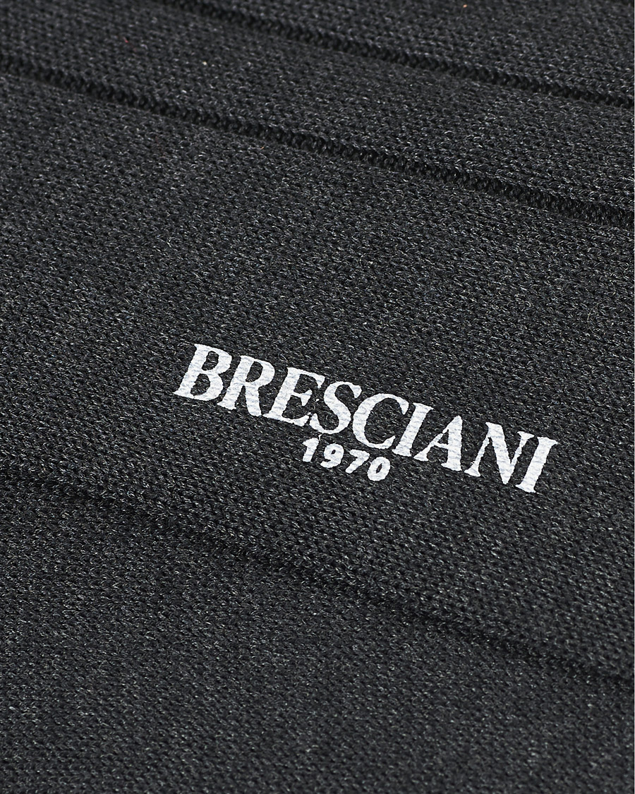 Herren | Unterwäsche | Bresciani | Wide Ribbed Cotton Socks Charcoal