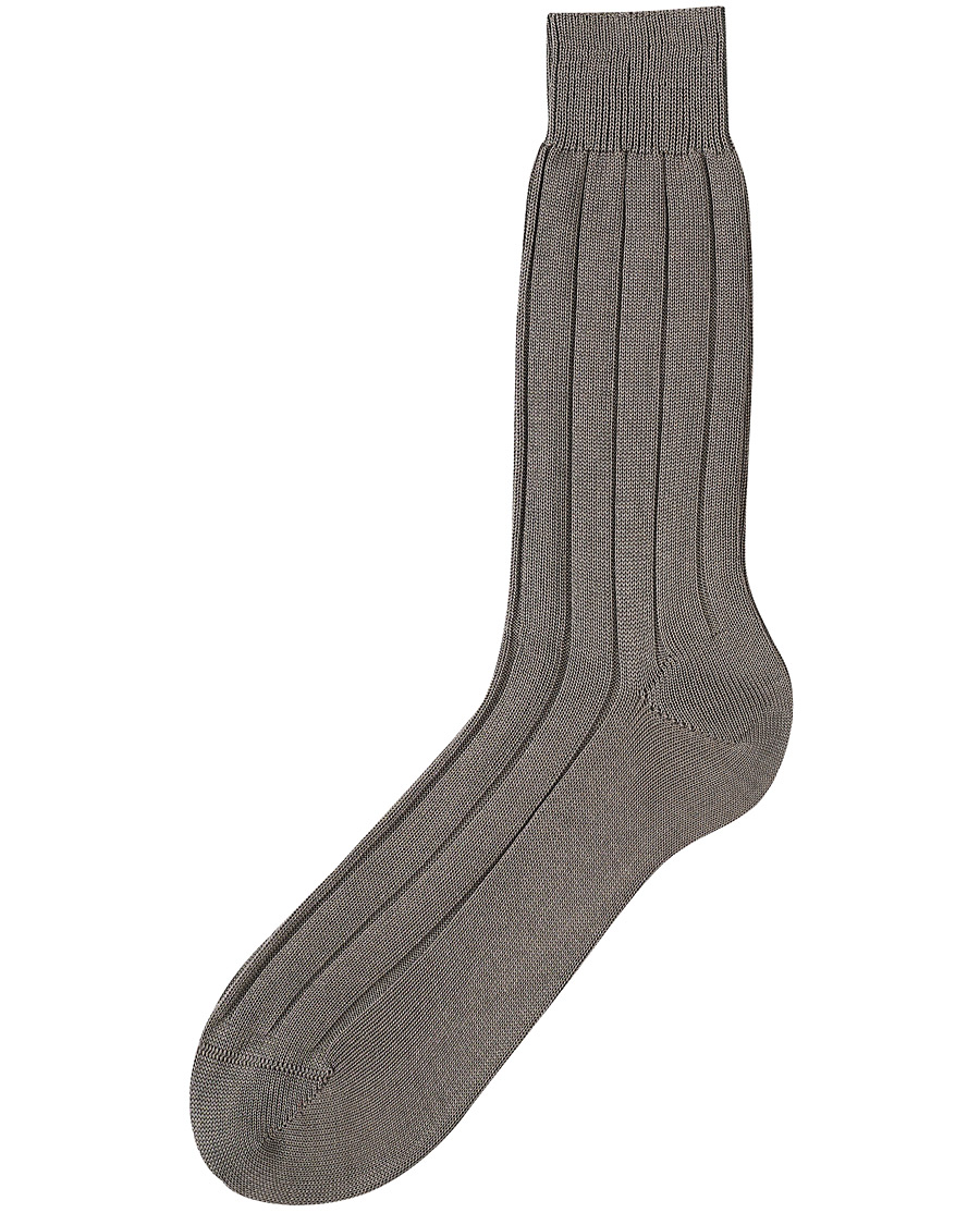 Herren | Socken | Bresciani | Wide Ribbed Cotton Socks Grey