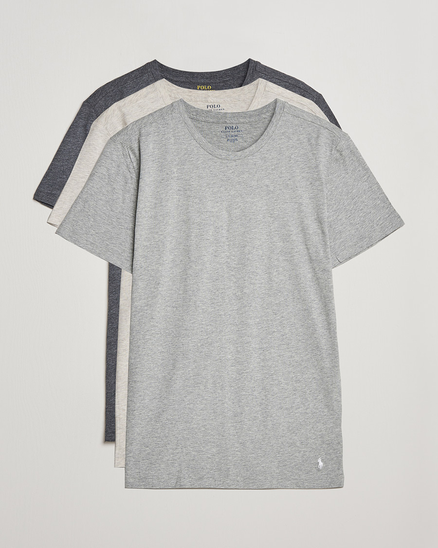 Herren | T-Shirts | Polo Ralph Lauren | 3-Pack Crew Neck T-Shirt Grey Heather/Grey/Charcoal