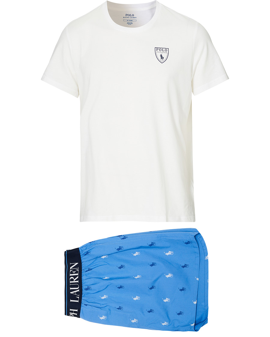 Herren | Schlafanzüge & Bademäntel | Polo Ralph Lauren | Short Sleeve Pyjama Set White/Blue