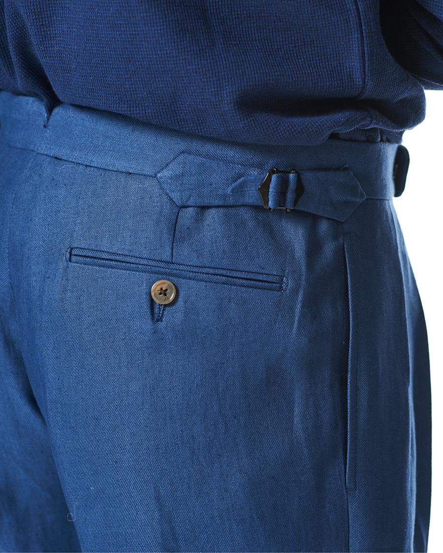 Herren | Hosen | Ralph Lauren Purple Label | Linen Trousers Medium Blue