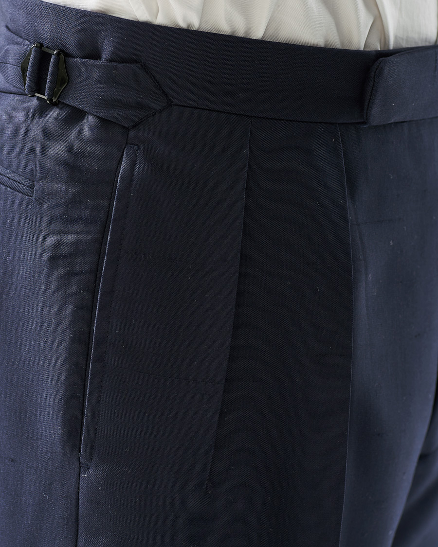 Herren | Hosen | Ralph Lauren Purple Label | Shantung Silk Trousers Navy