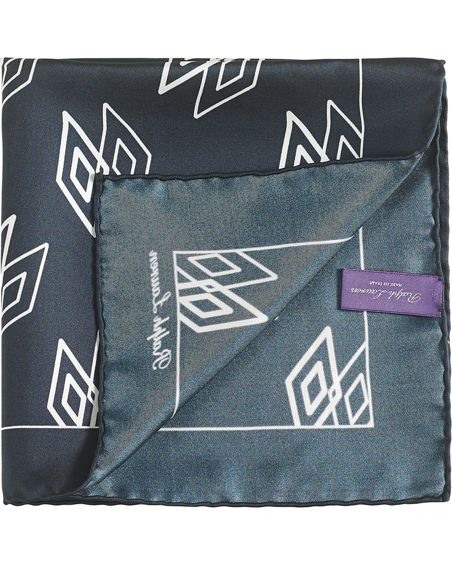 Herren | Ralph Lauren Purple Label Linked Diamonds Pocket Square Navy | Ralph Lauren Purple Label | Linked Diamonds Pocket Square Navy