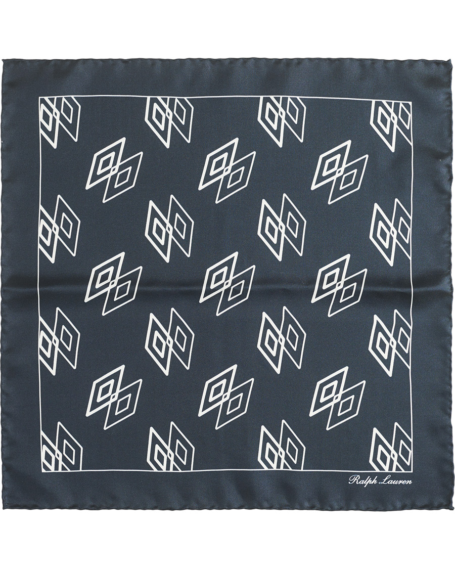 Herren | Ralph Lauren Purple Label Linked Diamonds Pocket Square Navy | Ralph Lauren Purple Label | Linked Diamonds Pocket Square Navy
