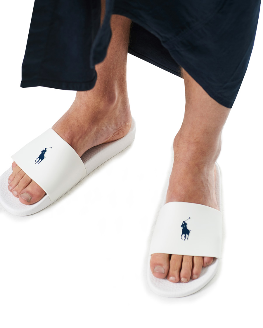 Herren | Polo Ralph Lauren Logo Slides White | Polo Ralph Lauren | Logo Slides White