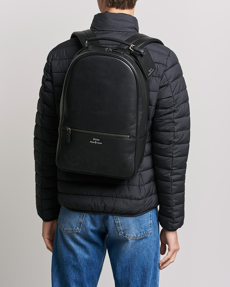 Herren |  | Polo Ralph Lauren | Leather Backpack  Black