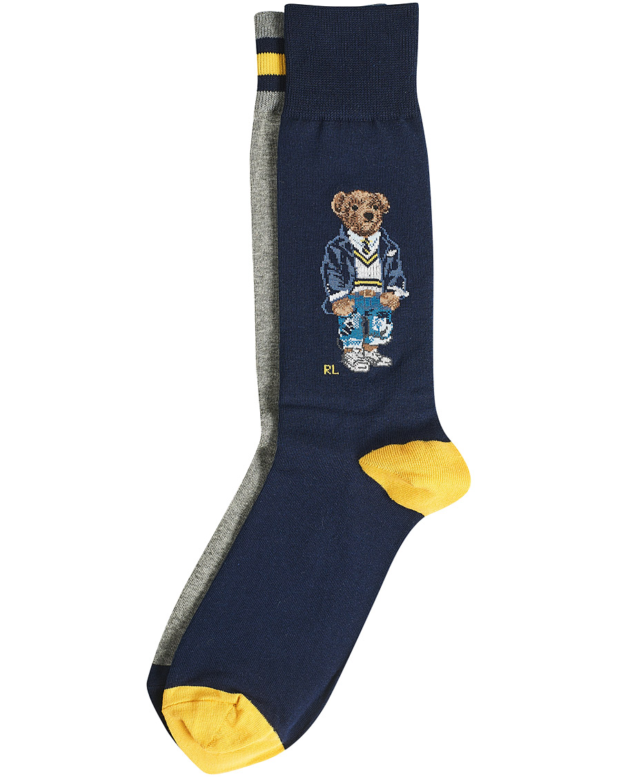 Herren | Unterwäsche | Polo Ralph Lauren | 2-Pack Bear Socks Navy/Grey