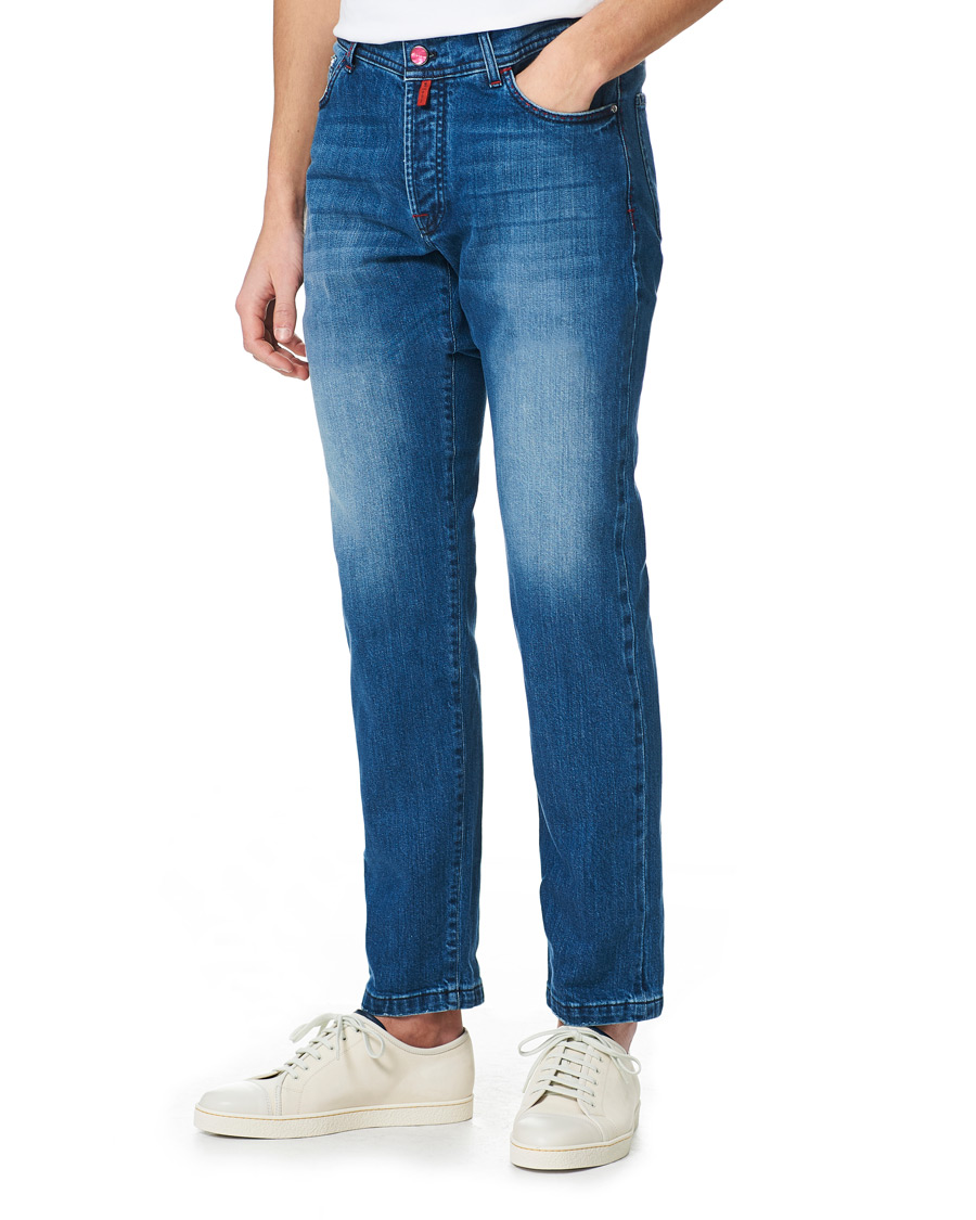 Herren | Jeans | Kiton | Slim Fit Stretch Jeans Blue Wash