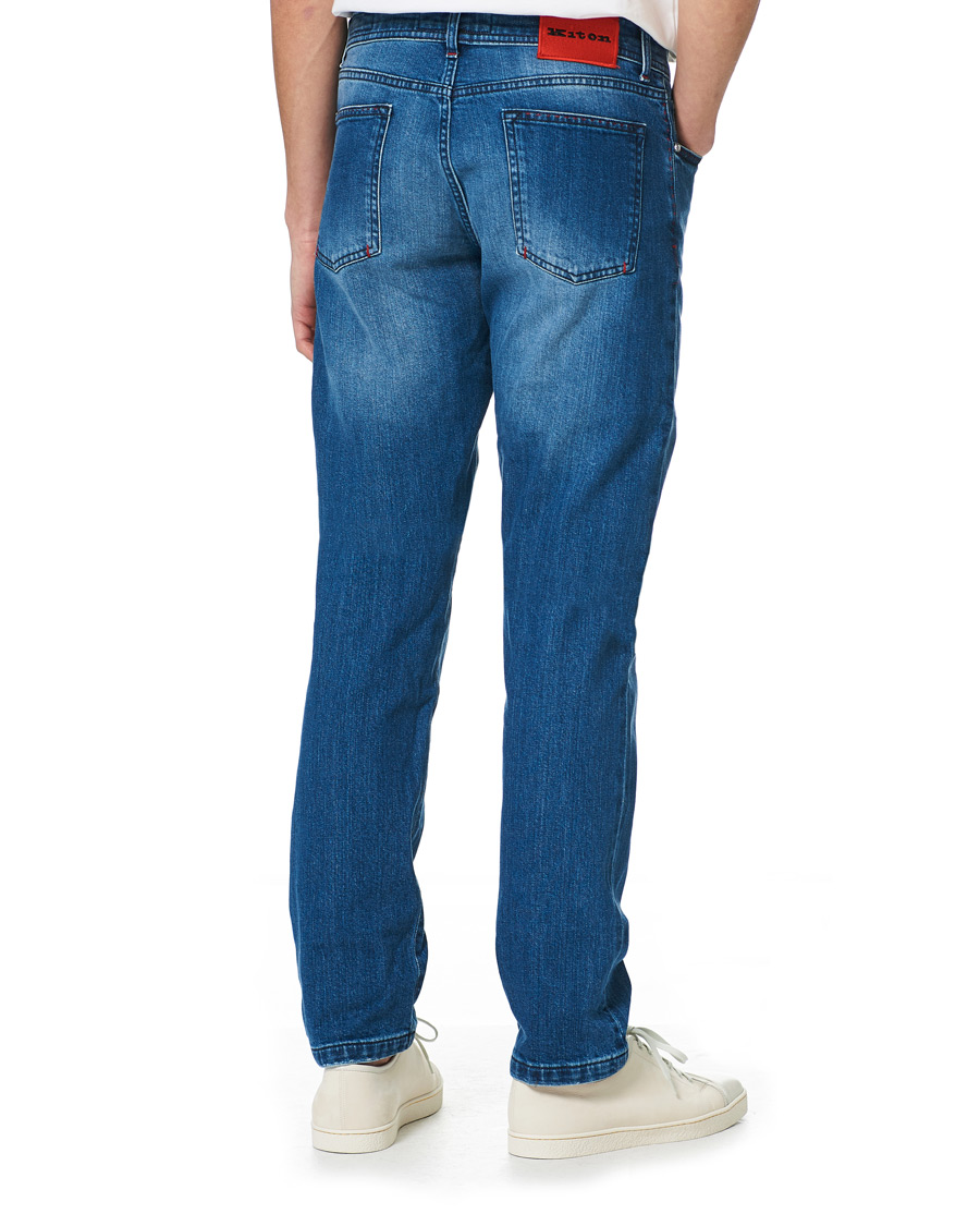 Herren | Jeans | Kiton | Slim Fit Stretch Jeans Blue Wash