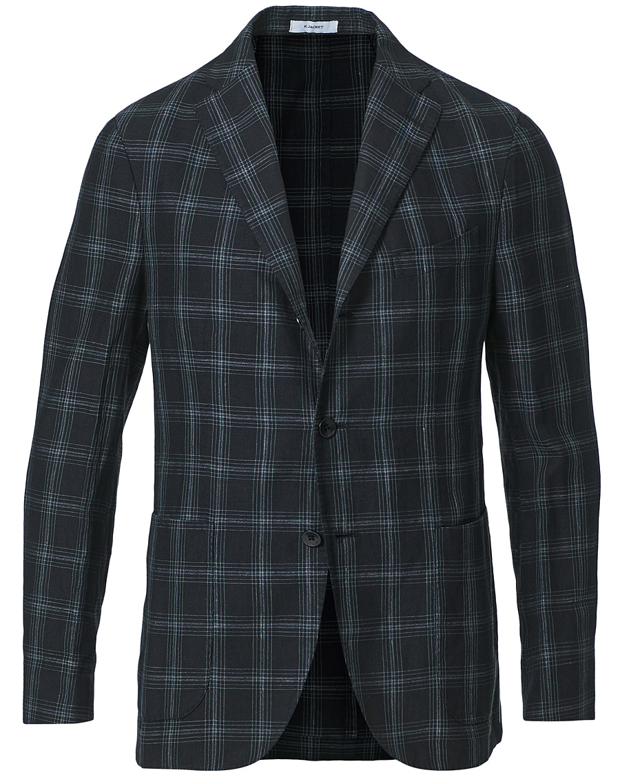 Herren | Sakkos | Boglioli | K Jacket Wool/Linen Overcheck Blazer Navy