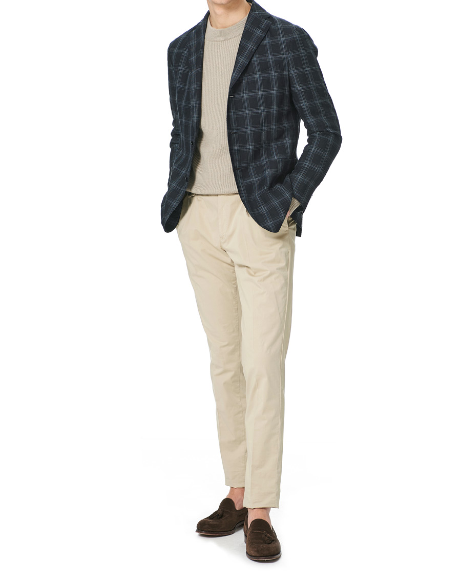 Herren | Sakkos | Boglioli | K Jacket Wool/Linen Overcheck Blazer Navy