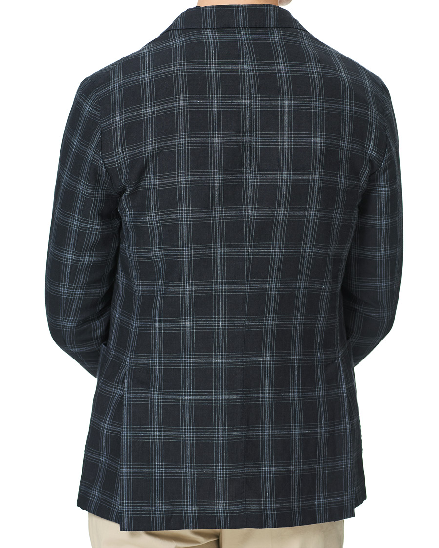 Herren | Sakkos | Boglioli | K Jacket Wool/Linen Overcheck Blazer Navy