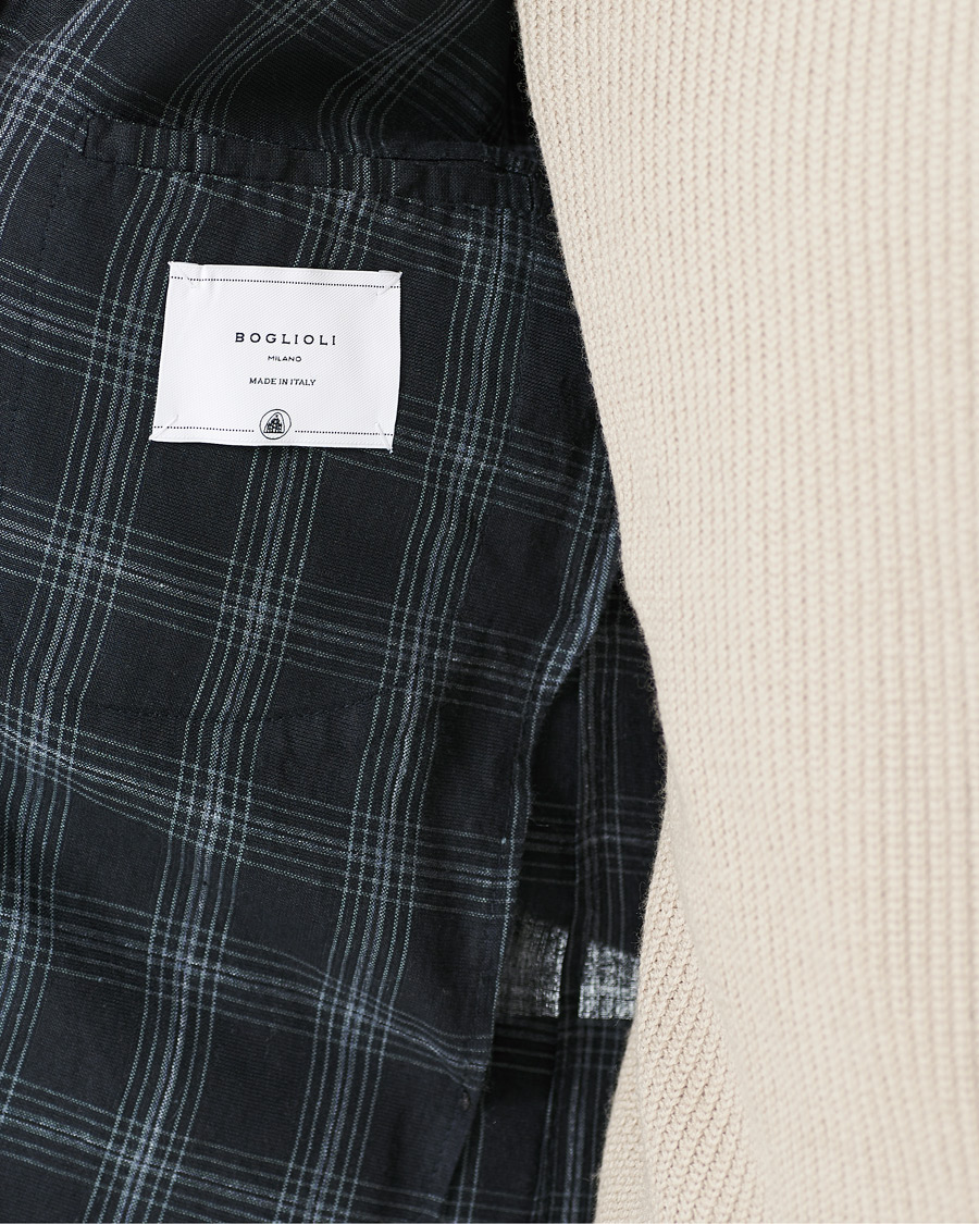 Herren | Sakkos | Boglioli | K Jacket Wool/Linen Overcheck Blazer Navy