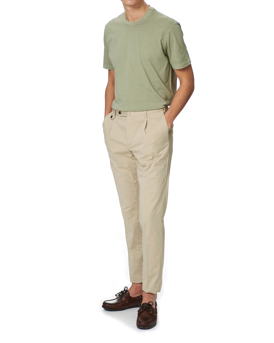 Herren | T-Shirts | Boglioli | Washed Cotton T-Shirt Sage Green