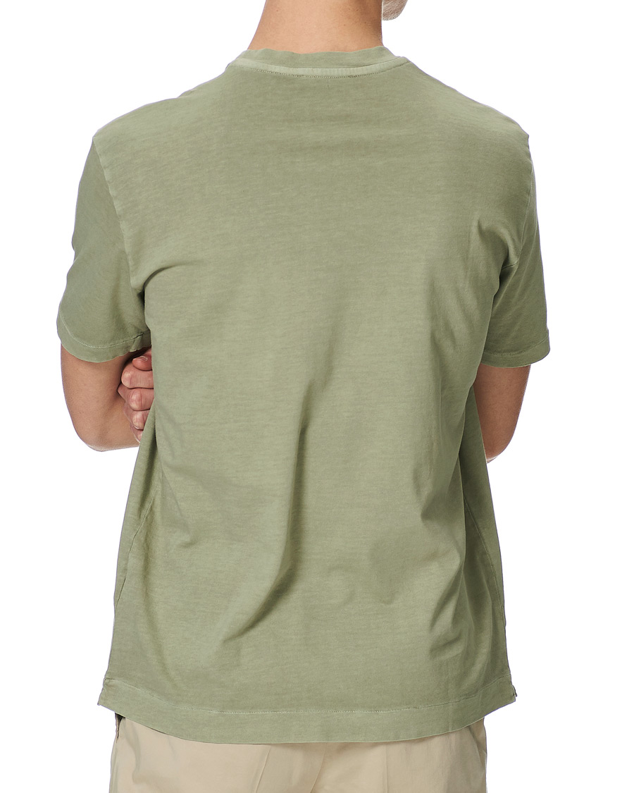 Herren | T-Shirts | Boglioli | Washed Cotton T-Shirt Sage Green