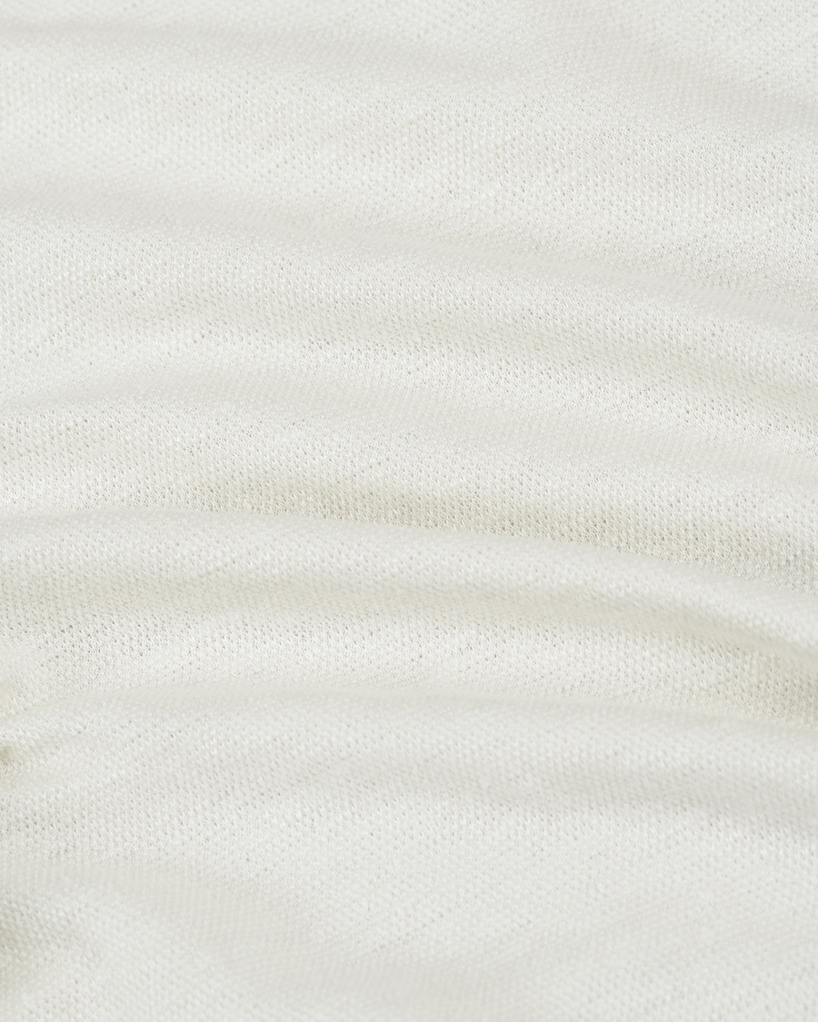 Herren | Pullover | Boglioli | Washed Linen Long Sleeve Polo White