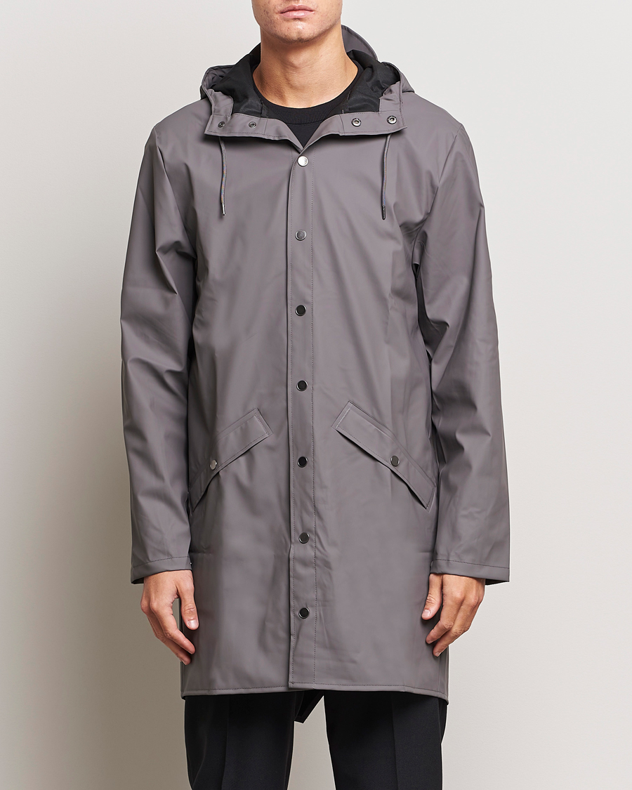 Herren | Stylisch im Regen | RAINS | Long Jacket Slate Grey