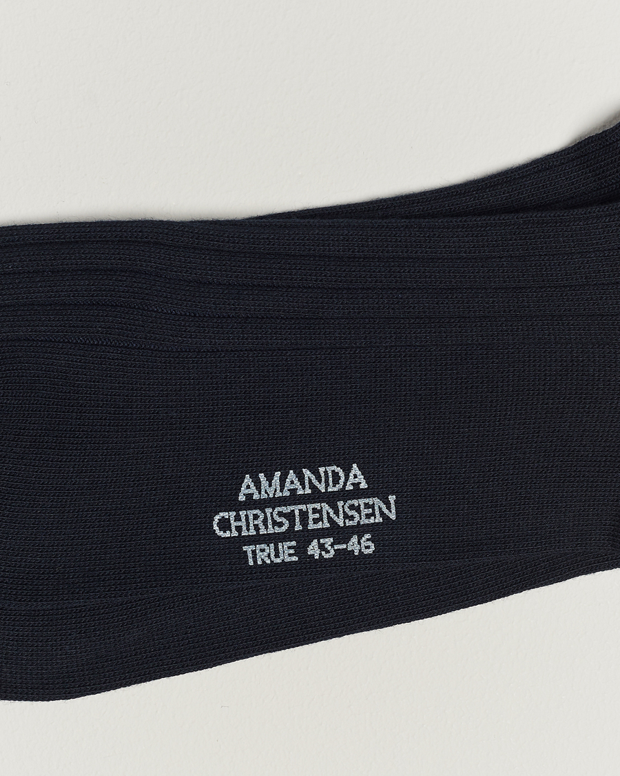 Herren | Amanda Christensen | Amanda Christensen | 3-Pack True Cotton Ribbed Socks Dark Navy