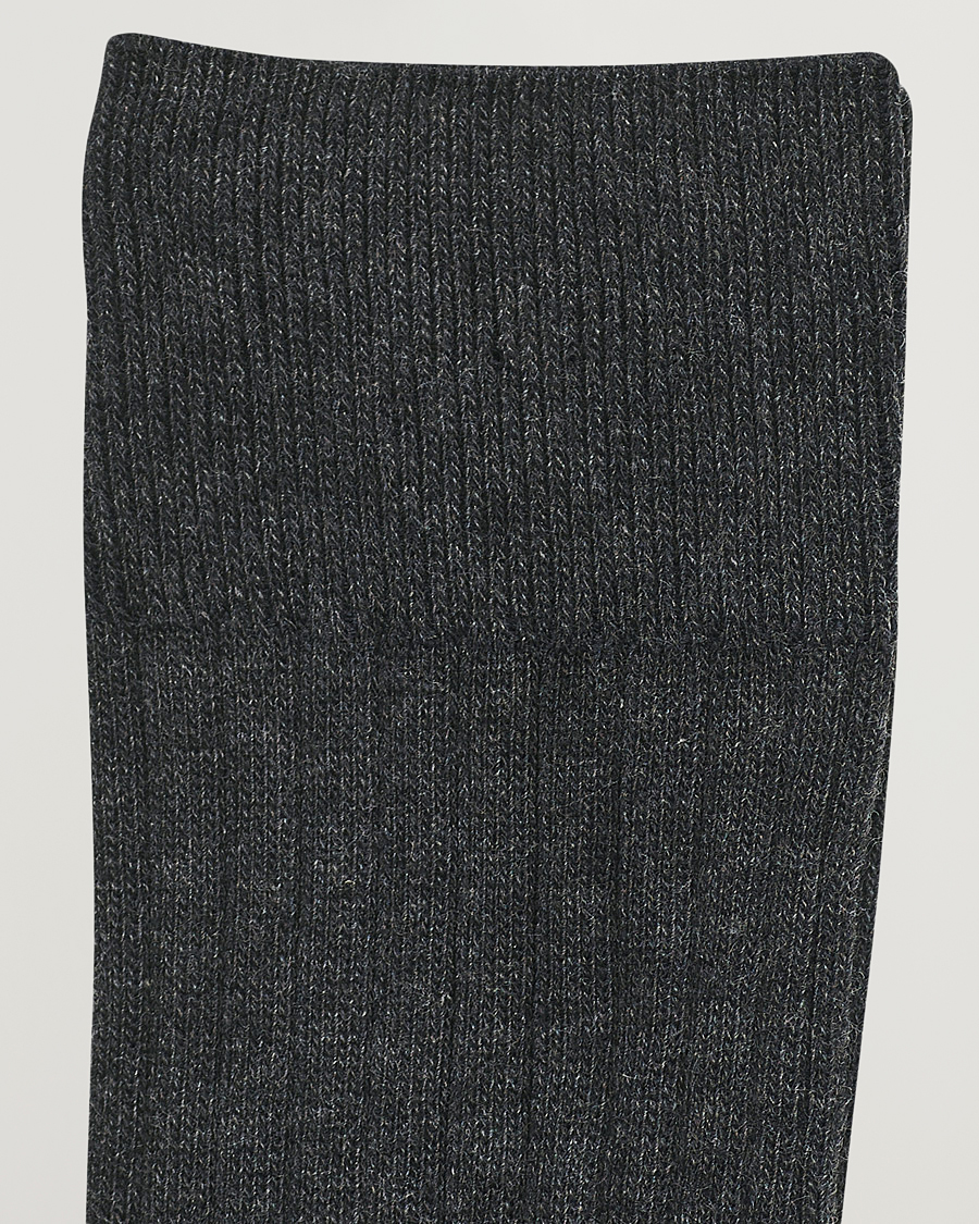 Herren | Amanda Christensen | Amanda Christensen | 3-Pack True Cotton Ribbed Socks Antracite Melange