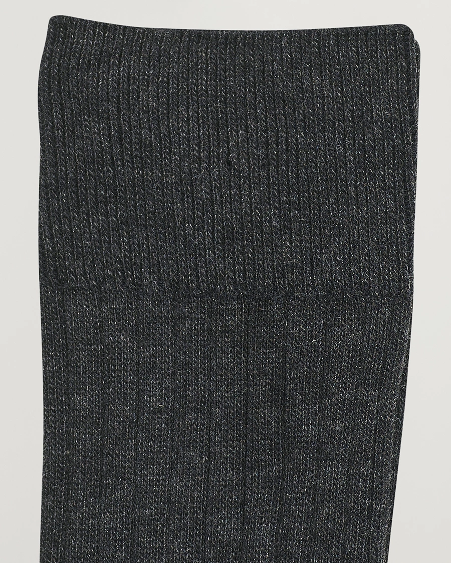 Herren |  | Amanda Christensen | 3-Pack True Cotton Ribbed Socks Antracite Melange